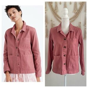 Madewell pink Garment-Dyed Ashwood barn jacket vintage quartz Valentine’s Day S